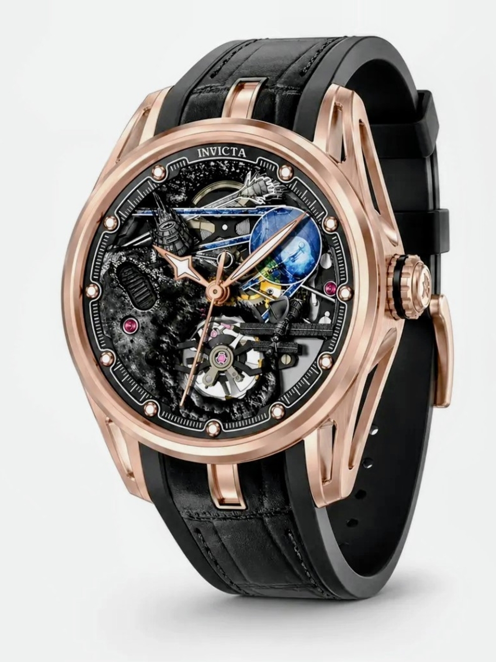 Invicta Celestial Naosia Rose Gold and Black Automatic Men's Watch